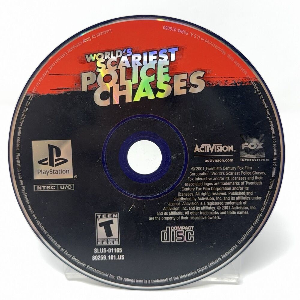 Worlds Scariest Police Chases PlayStation PS1 2001 Disc Only Refurbished Tested
